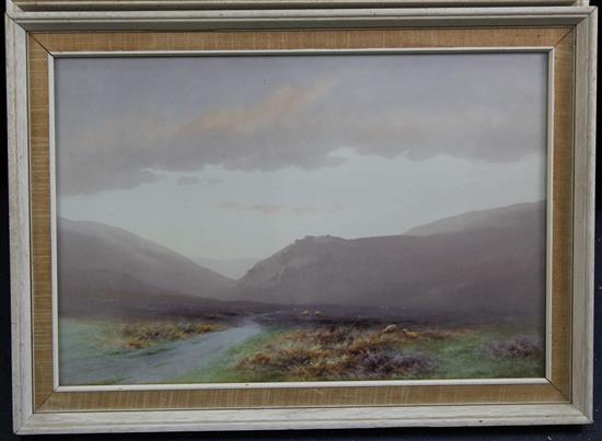 Charles Edward Brittan (1870-1949) Moorland scenes, 14 x 20.5in.